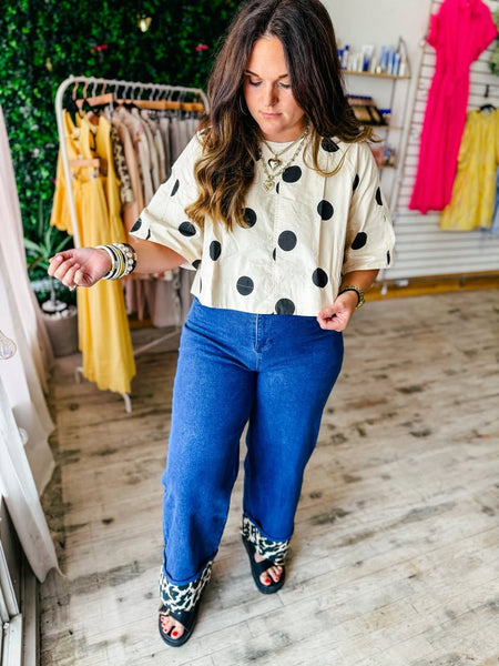 Leopard Cuff Dark Denim Jean