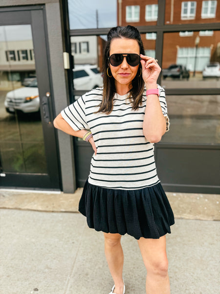 Ellis Stripe Bubble Mini Dress