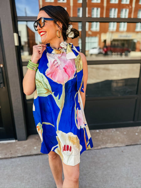 Cobalt Halter Dress