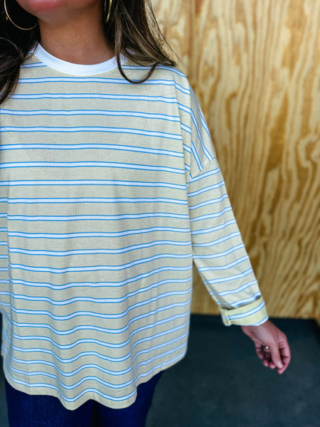 Butter and yellow stripe long sleeve