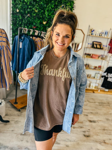 Gold Thankful Puff Tee    