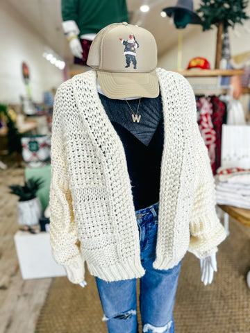 Cream Sweater Cardigan    