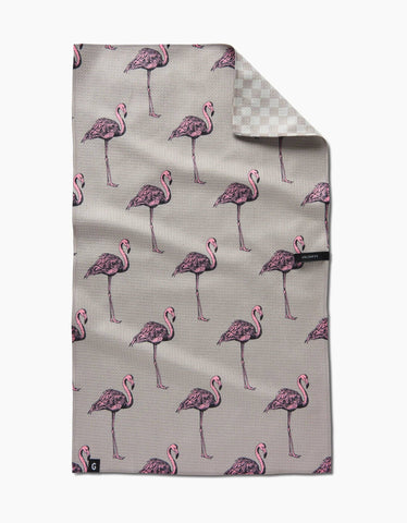 Geometry - Flamingo Dance Double Sided Tea Towel