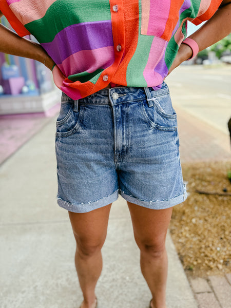 Rebecca High Rise Denim Shorts