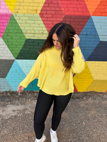Yellow Waffle Top