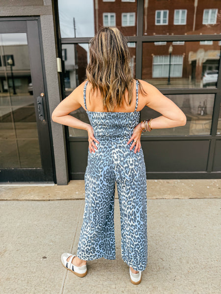 Blue Leopard Jumpsuit