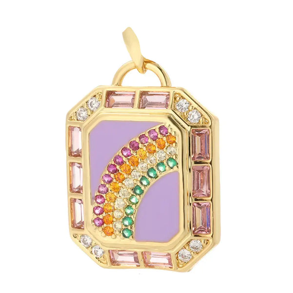 Large Charm  Purple Rainbow  