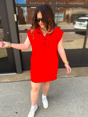 Red Bow Casual Dress