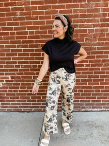 Taupe Floral Pant