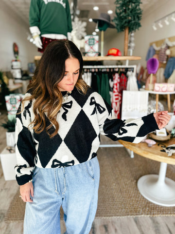 Hayden Black Bow Sweater    