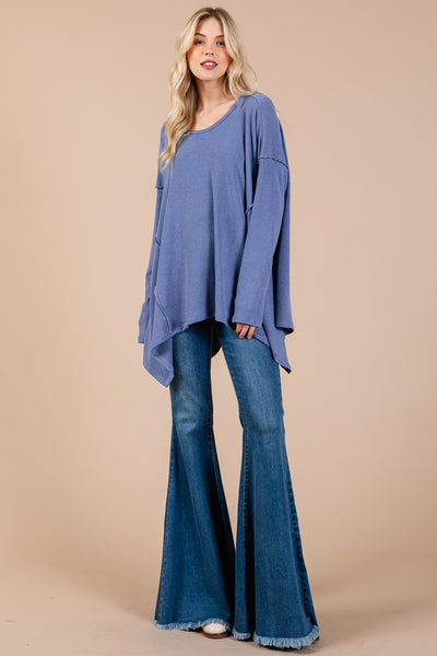 Ces Femme Asymmetrical Long Sleeve top    