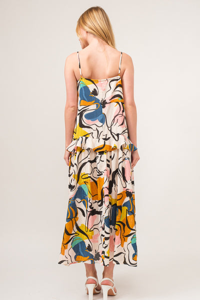 Florence Abstract Floral Midi    