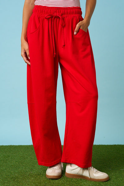 Abby Barrel Sweatpant in Cherry Red