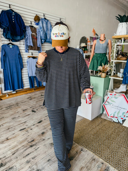 Loren Navy Multi Stripe Set