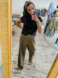 Mocha Tailored Pull-on Pant