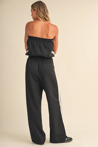 Klesis - IJP3448 STRAPLESS STRIPE TRIM JUMPSUIT