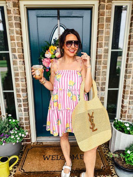 Sorrento Lemon Dress Medium Pink
