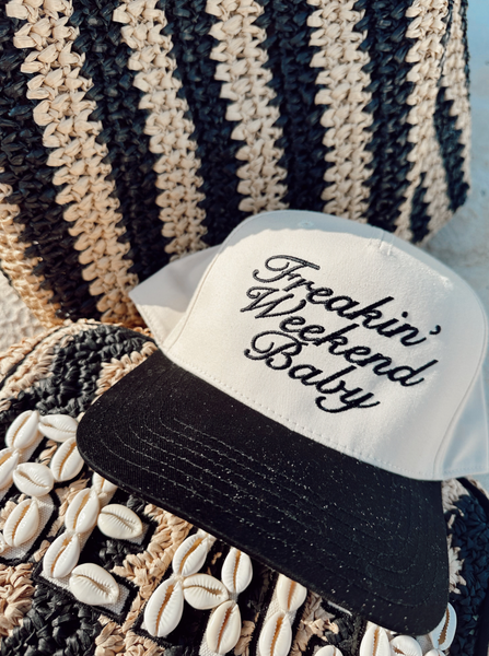 Freakin' Weekend Baby - Black Vintage Trucker Hat    