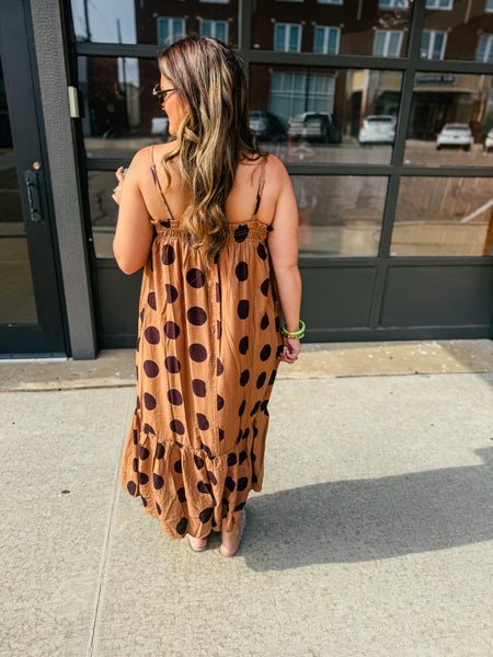 Chestnut Charm Polka Dot Maxi