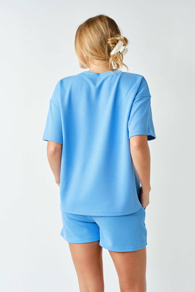 Mono B - Luxe Sand Wash Rib Classic Tee Set