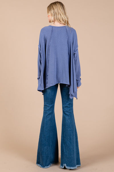 Ces Femme Asymmetrical Long Sleeve top    