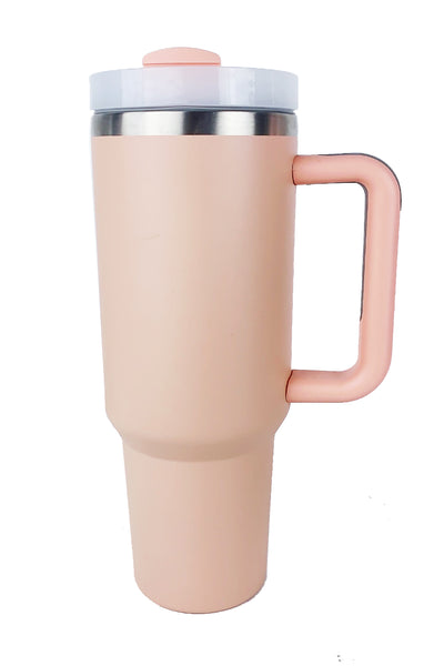 Stainless Steel Tumbler with Upgraded Handle and Straw Watermelon pink One Size