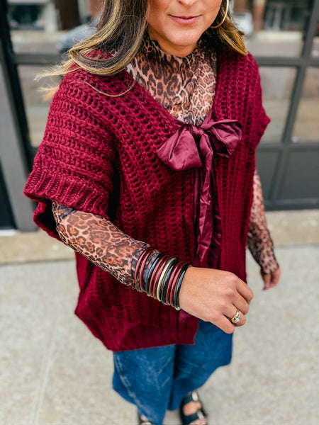 Wine Bow Sweater