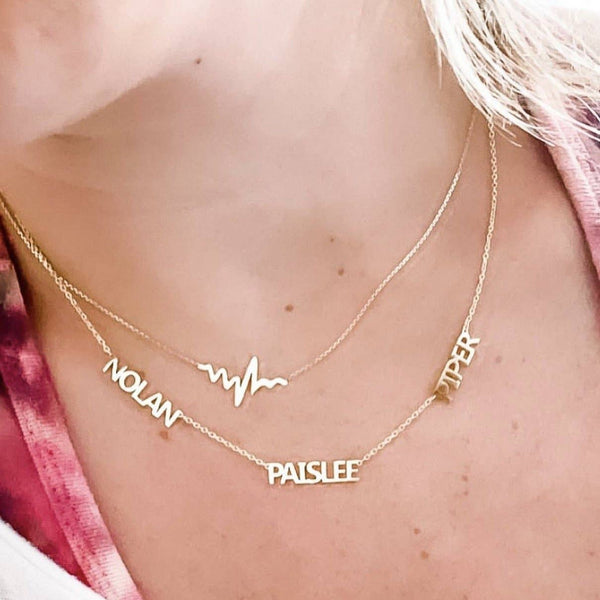 The Sis Kiss - Custom Cherish Multiple Name Necklace (Water Resistant)