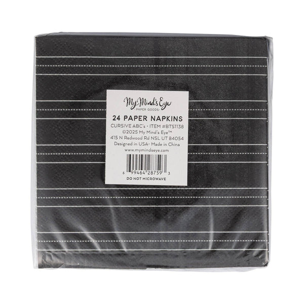 My Mind’s Eye - BTS1138 - Cursive ABCs Paper Cocktail Napkin