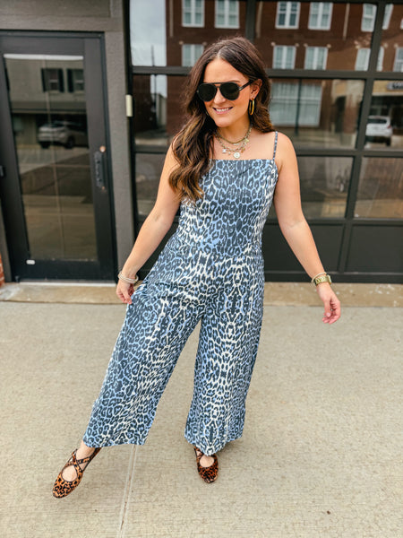Blue Leopard Jumpsuit