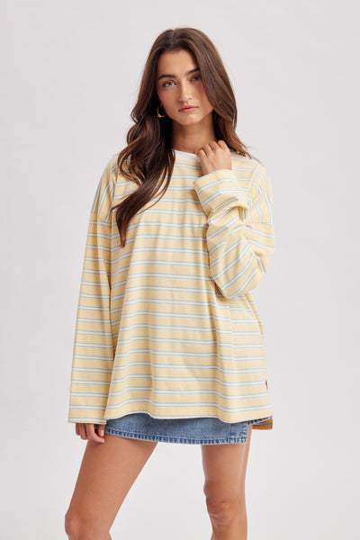 Butter and yellow stripe long sleeve