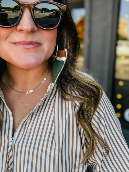 Henley Half Zip Blouse