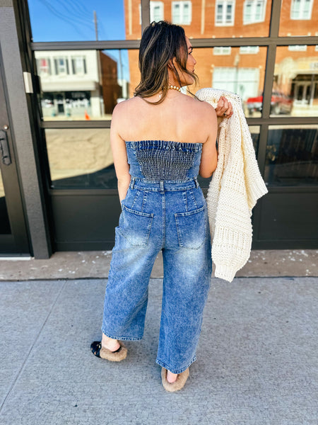 Strapless Barrel Jumpsuit