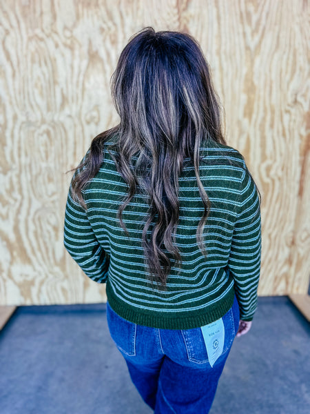 Olive Sweater with neck tie