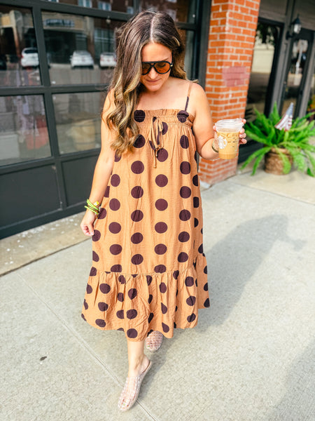 Chestnut Charm Polka Dot Maxi