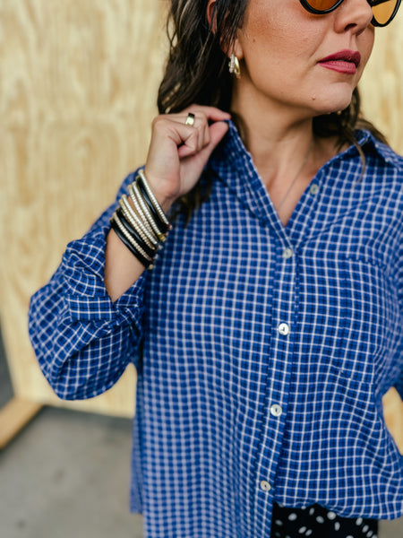 Oversized Checkered Button up