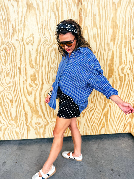 Oversized Checkered Button up