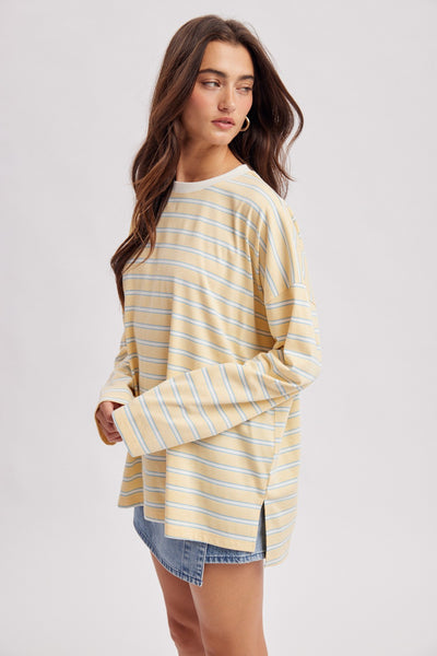 Butter and yellow stripe long sleeve