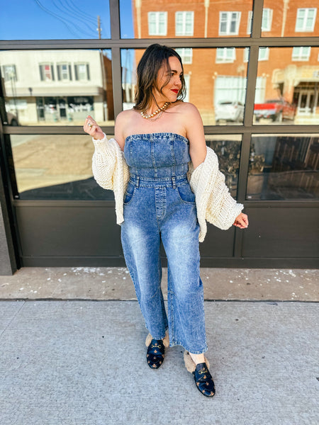 Strapless Barrel Jumpsuit