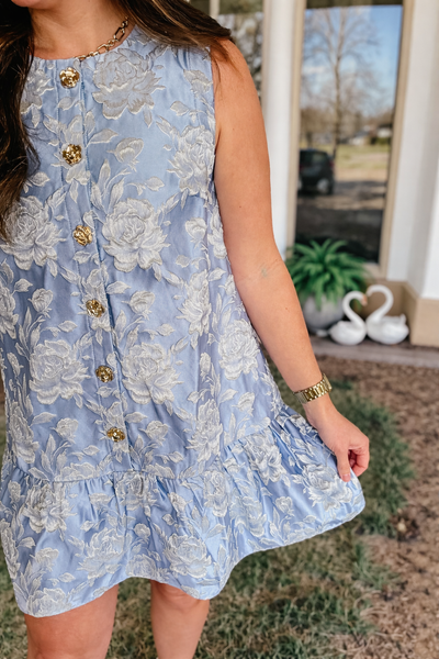 Jacquard Blue Dress