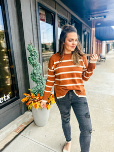 Toffee Stripe Sweater    