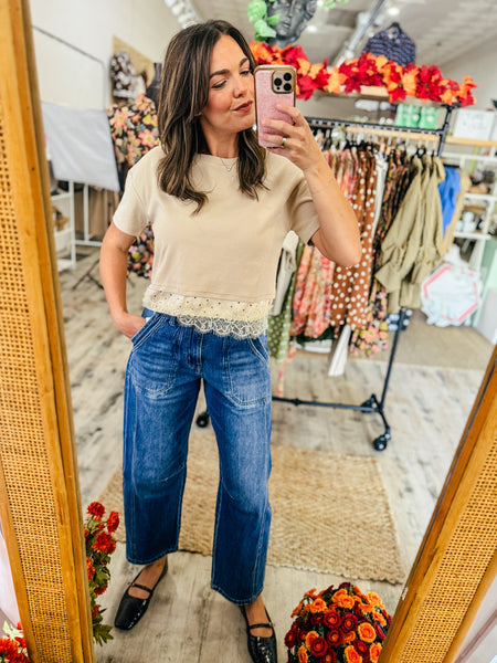 The "Main Character" Side-Button High Rise Barrel Jeans