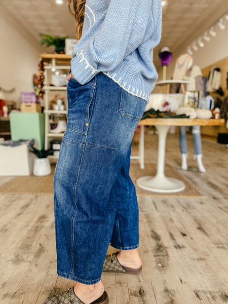 Ellie Drawstring Barrel Jeans PREORDER