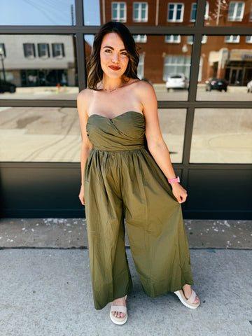 Olive Wrap Around Jumpsuit