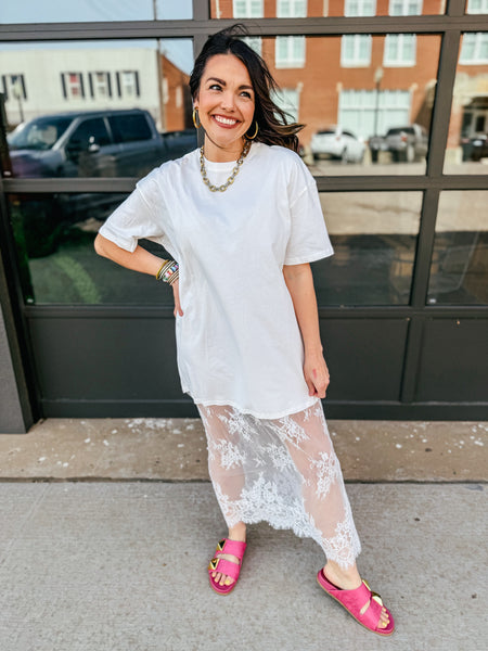 Lace Bottom Teeshirt Dress
