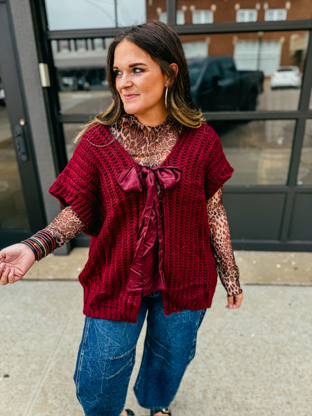 Wine Bow Sweater