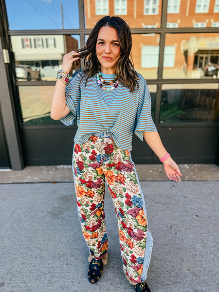 Easy Stripe Cropped Tee