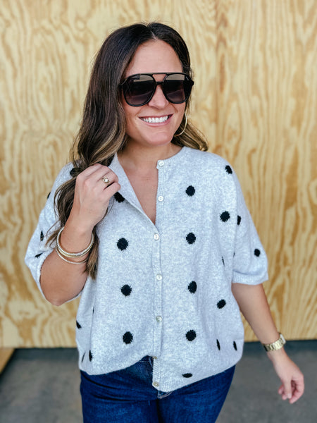 Saturday Style Polka Dot Cardigan