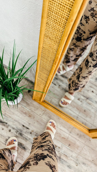 Taupe Floral Pant