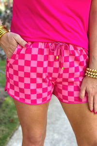 PREORDER- Everyday Shorts  Small Pink Checkered 